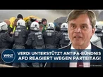 ERFURT: Krawalle am AfD-Parteitag? Verdi hilft Antifa-Bündnis bei Blockade! Baumann reagiert
