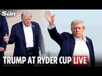 LIVE: Trump departs for Ryder Cup with granddaughter Kai