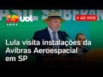 Lula fala ao vivo durante visita às instalações da Avibras Aeroespacial, em Jacareí (SP); assista