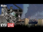 LIVE: View of collapsed building after Russia unleashes missile & drone strikes on Kyiv