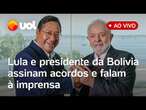 Lula e presidente da Bolívia falam à imprensa sobre acordos comerciais, tentativas de golpe e mais