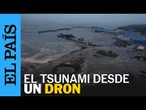 TSUNAMI | Imágenes de un dron capturan las OLAS del TSUNAMI inundando la ciudad rusa | EL PAÍS