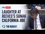 Chancellor jokes about private jets, Rishi Sunak and California | Budget 2024