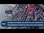 GIESSEN: Schüsse am Marktplatz! Drei Verletzte! Großeinsatz der Polizei! Festnahme! Was wir wissen!