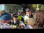 Scuffles between protesters and police at London arms fair