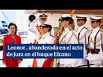 La princesa Leonor es abanderada en el acto de jura en el buque Elcano en Montevideo