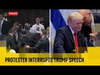Trump's speech interrupted by left-wing Knesset members