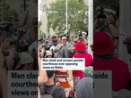Men clash and scream outside courthouse over opposing views on Diddy