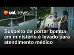 Suspeito de portar bomba em ministério foi contido em negociações e levado para atendimento médico
