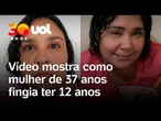 Mulher de 37 anos fingia ter 12: vídeo mostra como suspeita se passava por criança em Joinville
