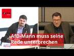 Als AfD-Mann über Kriegsverbrechen spricht, muss er seine Rede unterbrechen