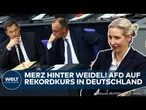 DEUTSCHLAND: "AfD eilt von Rekord zu Rekord!" - Friedrich Merz hinter Alice Weidel