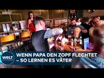 VÄTER-WORKSHOP: „Dads Do Hair“ – in München lernen Väter jetzt gemeinsam das Haareflechten