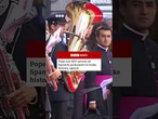Huge crowds flock to Madrid streets for Pope Leo's visit. #Pope #BBCNews