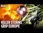 Golf ball-sized hail & raging wildfires spark chaos across Europe as killer heat dome looms