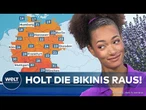 SOMMERHITZE IN DEUTSCHLAND: Temperaturen bis zu 36 Grad – ab Montag drohen schwere Gewitter!