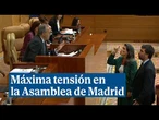 Máxima tensión en la Asamblea de Madrid: "sinvergüenza", gritos de "libertad" y salidas del pleno