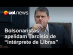 Bolsonaristas apelidam Tarcísio de 'intérprete de Libras' por excesso de gestos na crise do tarifaço