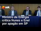 Ministro critica Nunes por apagão: ‘Ainda dá tempo do prefeito se preocupar com questão urbanística’