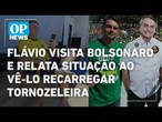Flávio visita Bolsonaro e relata situação ao vê-lo recarregar tornozeleira | O POVO NEWS