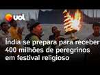 Índia se prepara para festival religioso que deve reunir mais de 400 milhões de peregrinos; vídeo