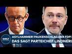 CHRISTIAN LINDNER: Merz-Asylhammer! Paukenschlag der FDP! Das sagt der Parteichef der Liberalen!