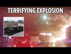 Incredible new footage shows medical jet EXPLODE and burst into flames after Philadelphia crash