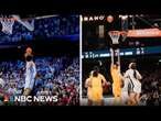 College basketball player siblings score winning baskets