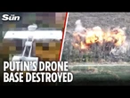 Moment Ukrainian fighter jet WIPES OUT Russian drone base with two French Hammer guided bombs