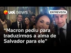 Daniela Mercury detalha encontro com Macron em Salvador: 'Muito carinhoso, simpático e acessível'