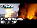 Watch moment Ukraine's attack drones blow up a massive Russian ammo dump in Donetsk