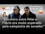 Campanha de Flávio Bolsonaro queria encontro com Milei por vê-lo como referência na região | Janaína