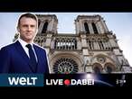 FRANKREICH NOTRE-DAME: Präsident Emmanuel Macron besucht die Baustelle der Kathedrale | LIVE DABEI