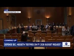 COMING UP: Defense Sec. Hegseth testifies on FY 2026 budget request