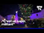 ROBIN DE BFM - Cette commune installe son sapin de Noël à l'envers, en soutien aux agriculteurs