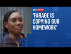 Nigel Farage has 'copied our homework' on immigration policy, says Kemi Badenoch