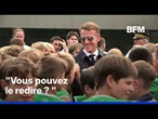 Des enfants demandent à Emmanuel Macron de redire son "For sure"