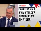 Overnight strikes hit Kyiv as Sir Keir Starmer makes last visit to Ukraine as PM