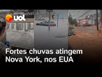 Chuvas nos EUA: temporal atinge Nova York, deixa carros submersos e estação de metrô inundada