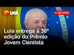 Lula anuncia os vencedores do Prêmio Jovem Cientista no Sesi Lab em Brasília; acompanhe cerimônia