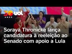 Soraya Thronicke 'faz o L' em lançamento de candidatura à reeleição ao Senado
