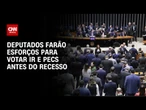 Câmara dos Deputados fará esforço concentrado para votar IR e PECs antes do recesso | AGORA CNN