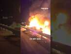 Good Samaritans save man trapped in burning car moments before it was completely engulfed in flames