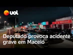 Deputado Breno Albuquerque se envolve em acidente grave em Maceió; veja o estado do carro