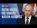 Russian President Vladimir Putin holds his annual nation address