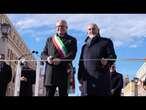 Gualtieri taglia il nastro tricolore all'inaugurazione di Piazza Pia a Roma