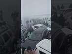 Dramatic footage of MASSIVE accident involved nearly 100 cars on icy highway