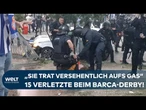 FANCHAOS IN BARCELONA: Unfall oder Absicht? Auto rast in Menschenmenge beim Derby!