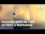 Canicule: la circulation totalement interrompue sur l'A9 et l'A61 en raison d'un incendie