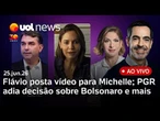 Flávio posta vídeo respondendo Michelle; PGR adia decisão sobre Bolsonaro; fraude nas Americanas e+